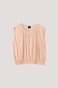 Woven Gathering Sleeveless Top
