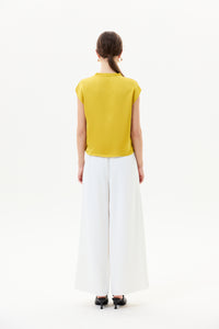Crossover Draped Satin Top