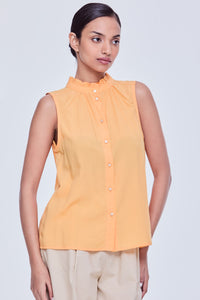 Frilled Collar Sleeveless Top