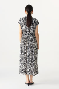 Printed Collared Magyar Dress