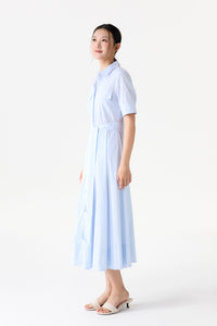 Utility Pleated Stripes Dress