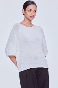 Lurex Half Sleeve Knit Top