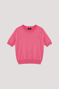 Lurex Puffed Sleeves Knit Top