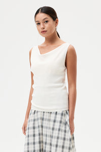 Draped Cowl Sleeveless Knit Top