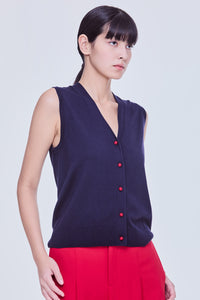 Contrast Knit Vest