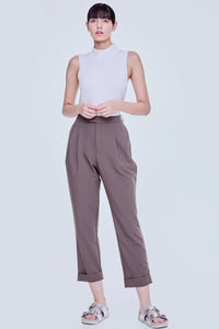 Tapered Folded Cuffs Trousers