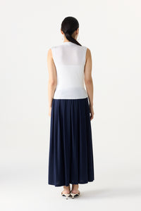 Pleated Jersey Skirt