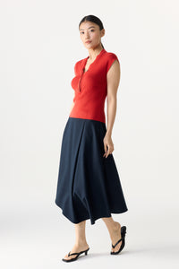 Asymmetrical Midi Wrap Skirt