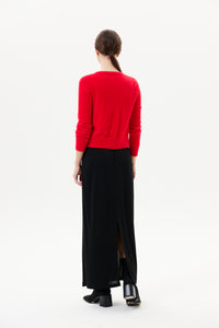 Lurex Straight Jersey Skirt