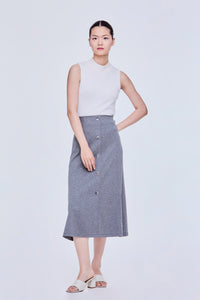 Button A-Line Skirt