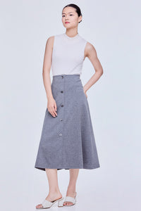 Button A-Line Skirt