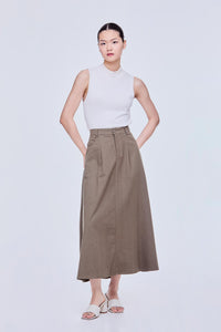 Pleated Flare Skirt