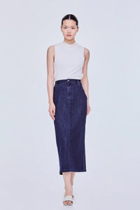 Midi Straight Denim Skirt