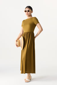 Wide Neck Jersey Dress