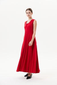 V-Neck Zip Jersey Maxi Dress