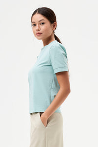Contrast Puffy Sleeves Top