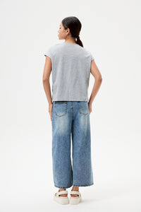V-Neck Boxy Vest Top - Hue Grey