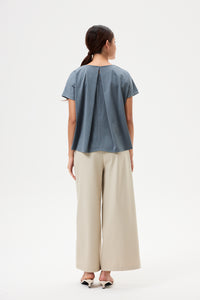 Pleated Back Flare Top