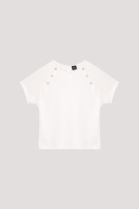 Button-Detail Short Raglan Tee