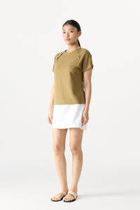 Button-Detail Short Raglan Tee