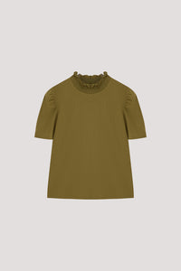 Smocked Neck Jersey Top