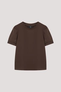 Contrast Puffy Sleeves Top