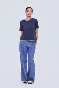 Colour Block Collar Top