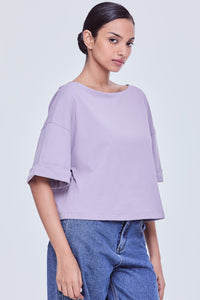Boat Neck Drop Shoulder Tee