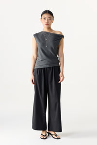 Asymmetrical Jersey Drape Top
