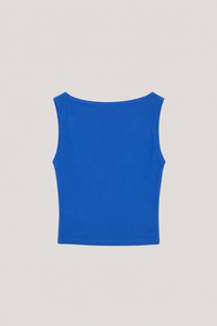 Clean Sleeveless Boat Neck Top