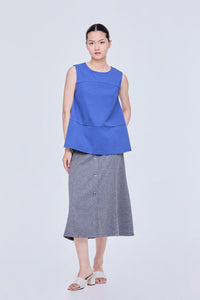 Panelled Flare Sleeveless Top