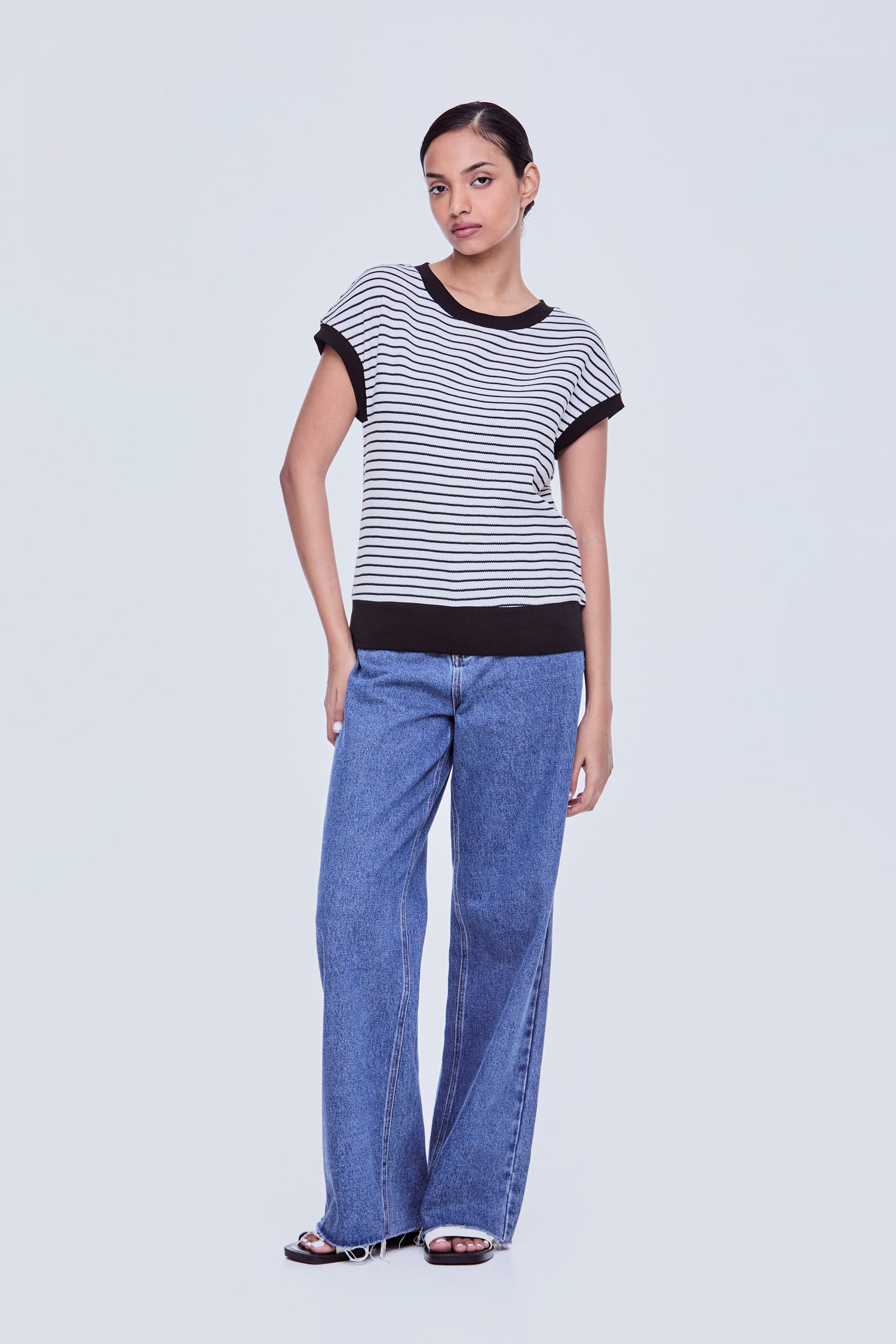 Waffle Stripe Magyar Top – iORA