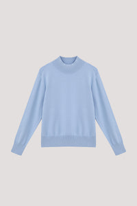 High Neck Ribbed Knit Blouse