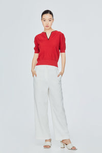 Minimalist Contrast Knit Top