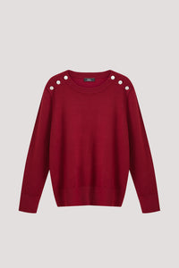 Buttoned Shoulder Knit Top