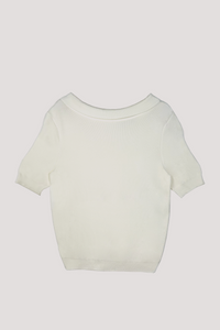 Boat Neck Knit Blouse
