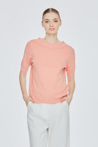 Boat Neck Knit Blouse