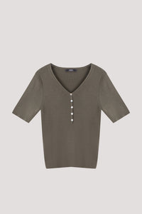 Buttoned Knit Top