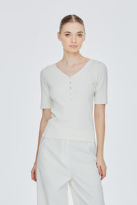 Buttoned Knit Top