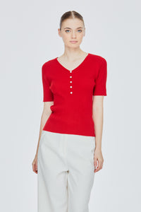 Buttoned Knit Top