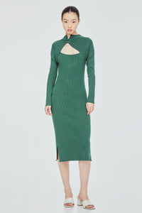 Cut Out Knitted Qipao Dress