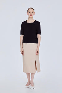 Basic Knitted Square Neck Top