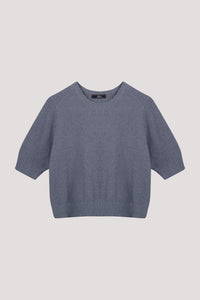 Textured Knit Half Sleeves Top