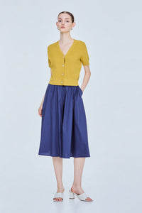 V-Neck Short Sleeve Knit Top