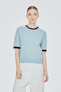 Contrast Knit Top