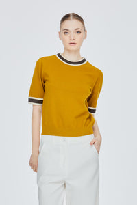 Contrast Knit Top
