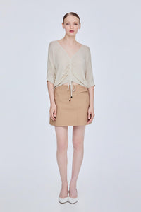 Cinched Centre Front Knit Top