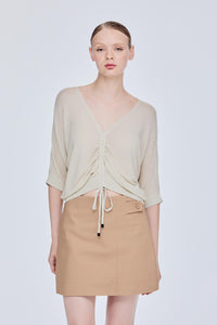 Cinched Centre Front Knit Top