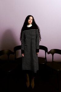 Striped Long Sleeves Knit Dress