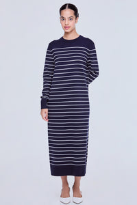 Striped Long Sleeves Knit Dress